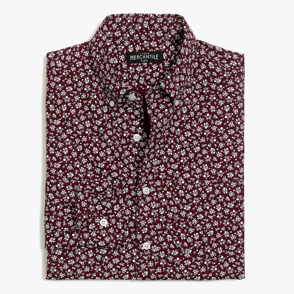 J Crew Flex Washed Floral Print Shirt Large Tall